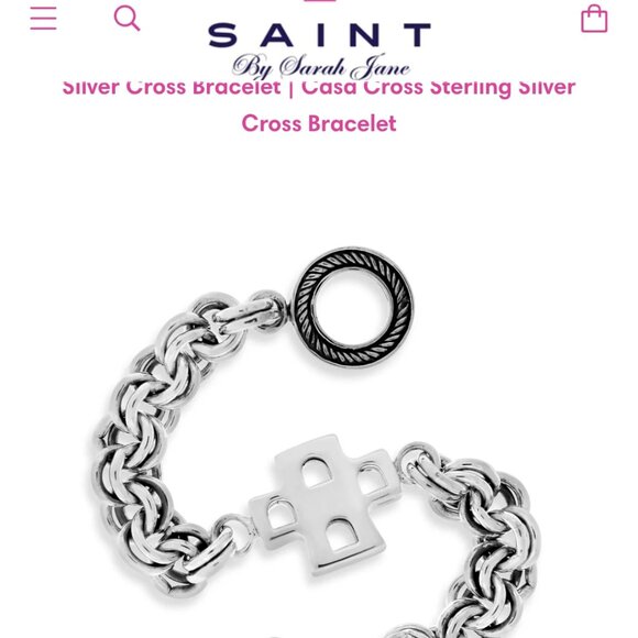 Saint Silver Cross Bracelet "EUC" - Picture 14 of 16